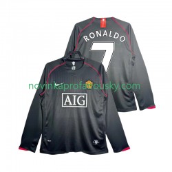 Manchester United Dres Critstiano Ronaldo 7 2007 Retro Venkovní Fotbalové Dresy pro Muže 2008 Dlouhý rukáv