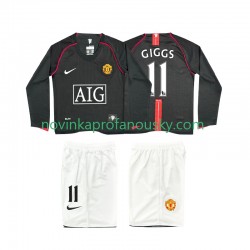 Manchester United Dres GIGGS 11 2007 Retro Venkovní Fotbalové Dresy pro Děti 2008 Dlouhý rukáv