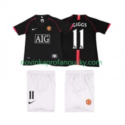 Manchester United Dres GIGGS 11 2007 Retro Venkovní Fotbalové Dresy pro Děti 2008 Krátký rukáv