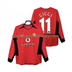 Manchester United Dres GIGGS 11 Retro Domácí Fotbalové Dresy pro Muže 2004 2002 Dlouhý rukáv