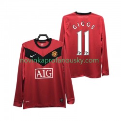 Manchester United Dres GIGGS 11 2009 Retro Domácí Fotbalové Dresy pro Muže 2010 Dlouhý rukáv
