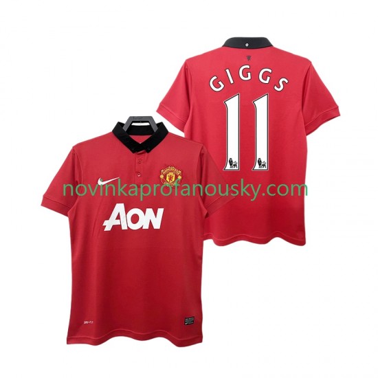 Manchester United Dres GIGGS 11 2013 2014 Retro Domácí Fotbalové Dresy pro Muže Krátký rukáv