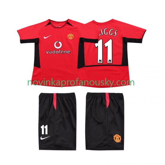 Manchester United Dres GIGGS 11 Retro Domácí Fotbalové Dresy pro Děti 2004 2002 Krátký rukáv