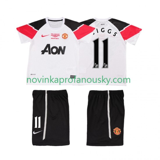 Manchester United Dres GIGGS 11 Champions League 2012 Retro Alternativní Fotbalové Dresy pro Děti 2011 Krátký rukáv