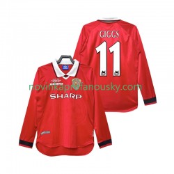 Manchester United Dres Giggs 11 2000 Retro Domácí Fotbalové Dresy pro Muže 1999 Dlouhý rukáv