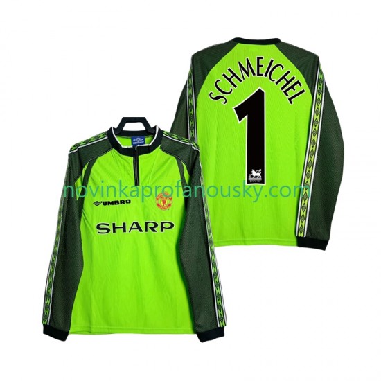 Manchester United Dres SCHMEICHEL 1 2000 Brankářské Retro Domácí Fotbalové Dresy pro Muže 1998 Dlouhý rukáv