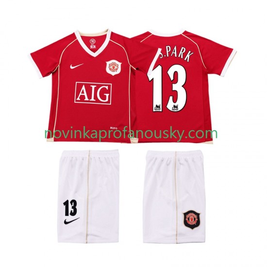 Manchester United Dres J.S.PARK 13 2007 Retro Domácí Fotbalové Dresy pro Děti 2006 Krátký rukáv