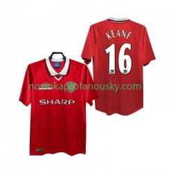 Manchester United Dres Keane 16 2000 Retro Domácí Fotbalové Dresy pro Muže 1999 Krátký rukáv