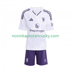 Manchester United Dres Venkovní Fotbalové Dresy pro Děti 2025-2026 Krátký rukáv