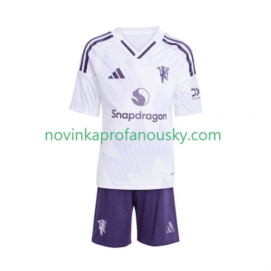 Manchester United Dres Venkovní Fotbalové Dresy pro Děti 2025-2026 Krátký rukáv