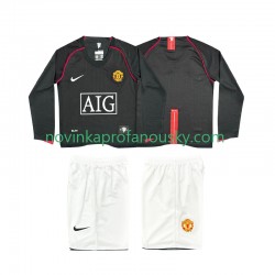 Manchester United Dres 2007 Retro Venkovní Fotbalové Dresy pro Děti 2008 Dlouhý rukáv