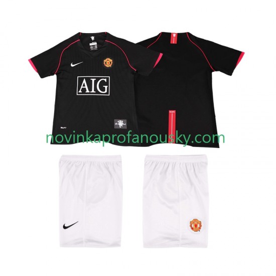 Manchester United Dres 2007 Retro Venkovní Fotbalové Dresy pro Děti 2008 Krátký rukáv