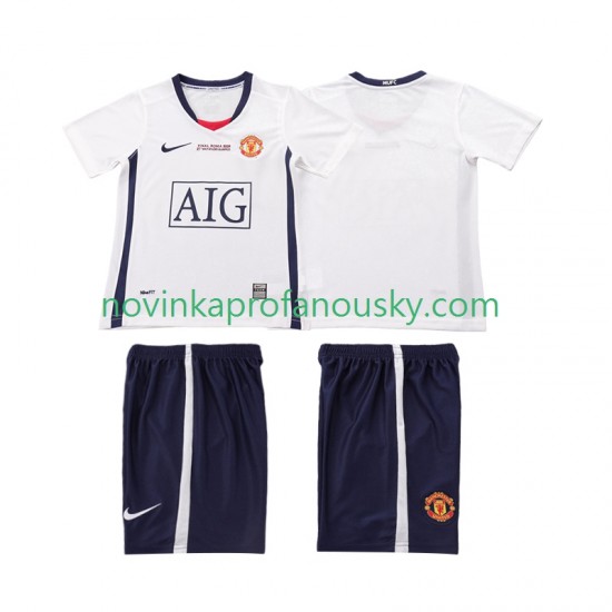 Manchester United Dres Champions League 2009 Retro Venkovní Fotbalové Dresy pro Děti 2008 Krátký rukáv