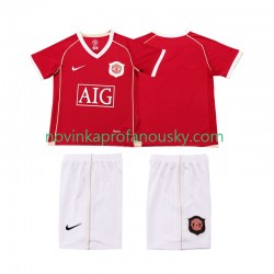 Manchester United Dres 2007 Retro Domácí Fotbalové Dresy pro Děti 2006 Krátký rukáv