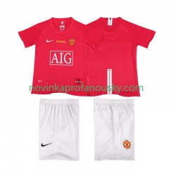 Manchester United Dres Champions League 2007 Retro Domácí Fotbalové Dresy pro Děti 2008 Krátký rukáv
