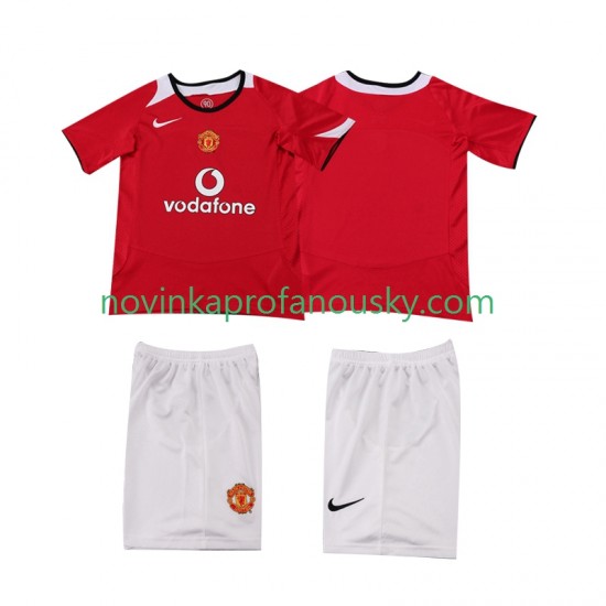 Manchester United Dres 2005 Retro Domácí Fotbalové Dresy pro Děti 2006 Krátký rukáv