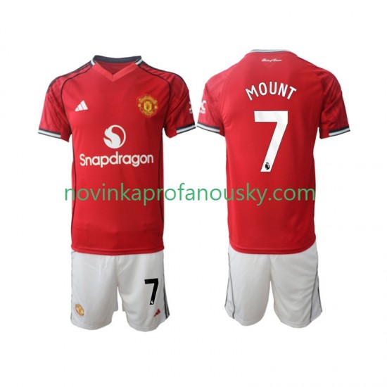 Manchester United Dres Mason Mount 7 Domácí Fotbalové Dresy pro Děti 2025-2026 Krátký rukáv