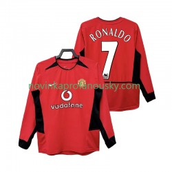 Manchester United Dres RONALDO 7 Retro Domácí Fotbalové Dresy pro Muže 2004 2002 Dlouhý rukáv