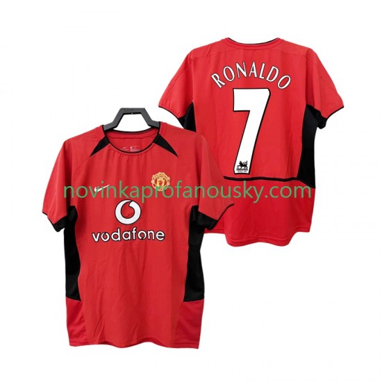Manchester United Dres RONALDO 7 Retro Domácí Fotbalové Dresy pro Muže 2004 2002 Krátký rukáv