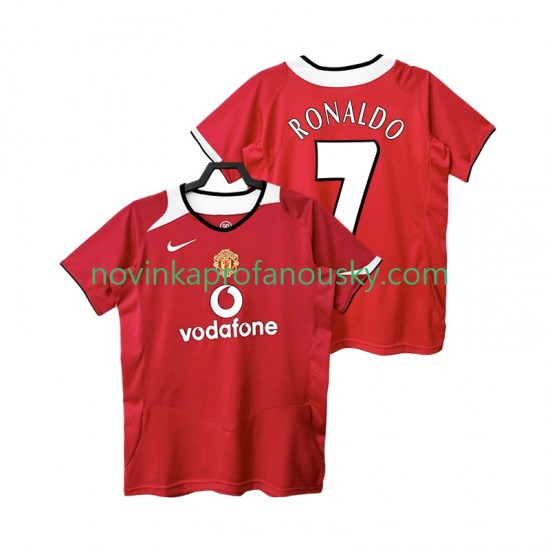 Manchester United Dres RONALDO 7 2005 Retro Domácí Fotbalové Dresy pro Muže 2006 Krátký rukáv