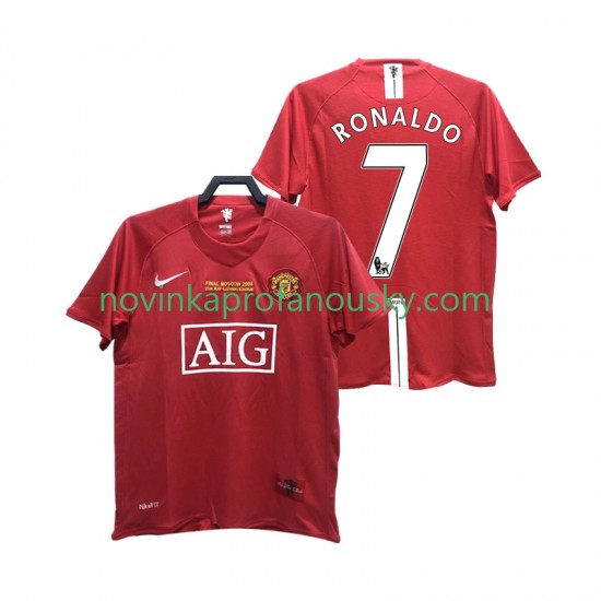 Manchester United Dres RONALDO 7 2007 Retro Domácí Fotbalové Dresy pro Muže 2008 Krátký rukáv