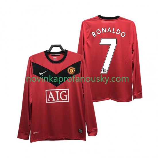 Manchester United Dres RONALDO 7 2009 Retro Domácí Fotbalové Dresy pro Muže 2010 Dlouhý rukáv