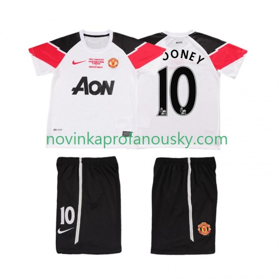 Manchester United Dres ROONEY 10 Champions League 2012 Retro Alternativní Fotbalové Dresy pro Děti 2011 Krátký rukáv