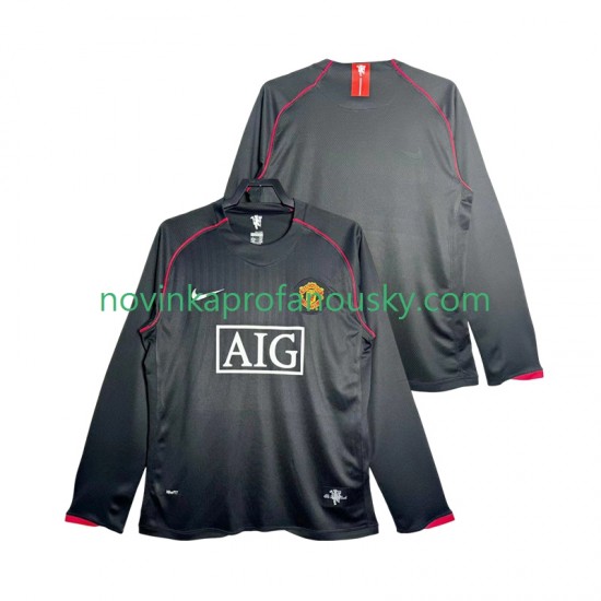 Manchester United Dres 2007 Retro Venkovní Fotbalové Dresy pro Muže 2008 Dlouhý rukáv