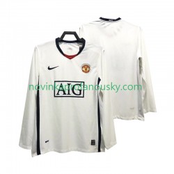 Manchester United Dres Premier League 2009 Retro Venkovní Fotbalové Dresy pro Muže 2008 Dlouhý rukáv