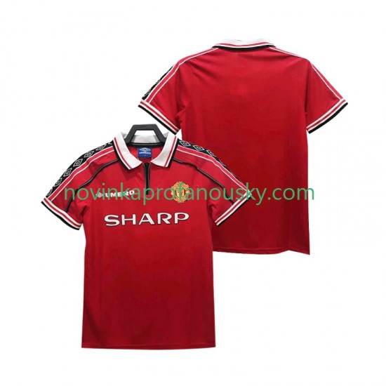Manchester United Dres Retro Domácí Fotbalové Dresy pro Muže 1998 1999 Krátký rukáv