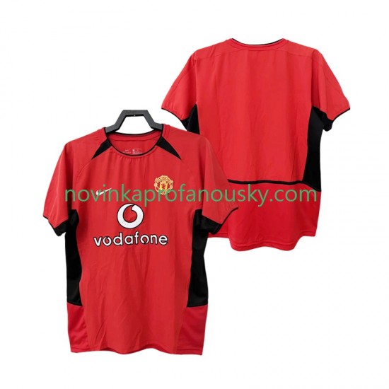 Manchester United Dres Retro Domácí Fotbalové Dresy pro Muže 2004 2002 Krátký rukáv