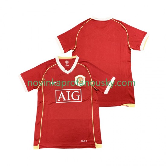 Manchester United Dres 2007 Retro Domácí Fotbalové Dresy pro Muže 2006 Krátký rukáv