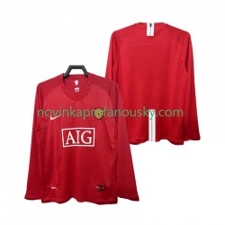 Manchester United Dres 2007 Retro Domácí Fotbalové Dresy pro Muže 2008 Dlouhý rukáv