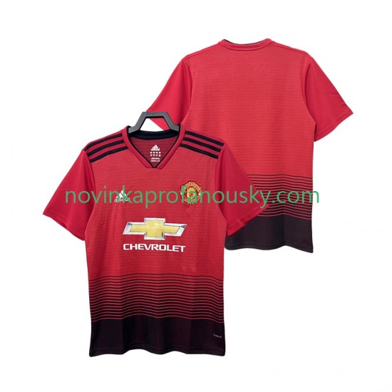 Manchester United Dres 2018 2019 Retro Domácí Fotbalové Dresy pro Muže Krátký rukáv