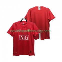 Manchester United Dres Premier League 2007 Retro Domácí Fotbalové Dresy pro Muže 2008 Krátký rukáv