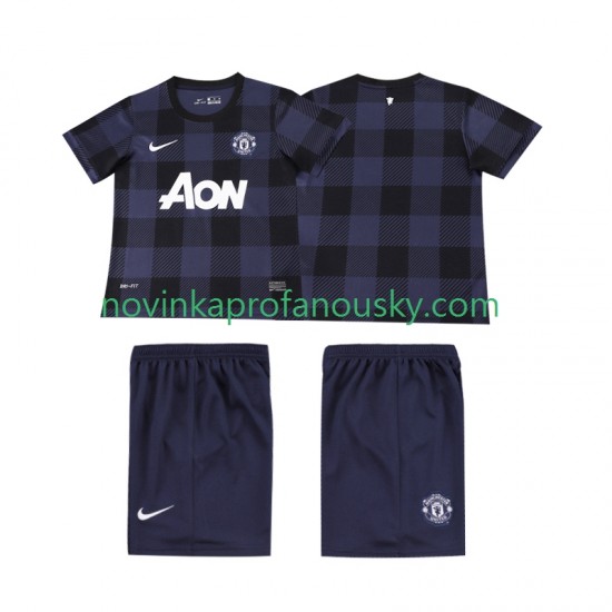 Manchester United Dres 2013 2014 Retro Venkovní Fotbalové Dresy pro Děti Krátký rukáv