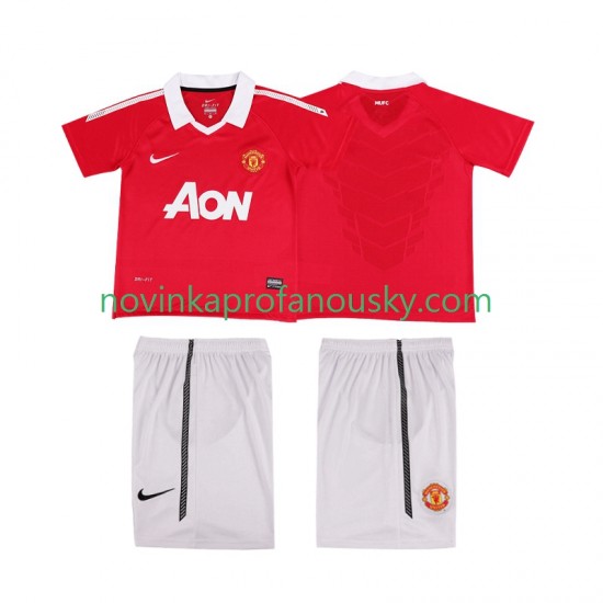 Manchester United Dres Retro Domácí Fotbalové Dresy pro Děti 2011 2010 Krátký rukáv