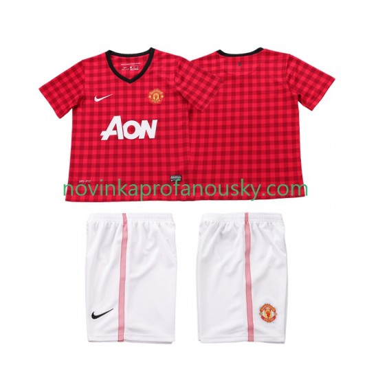 Manchester United Dres 2012 2013 Retro Domácí Fotbalové Dresy pro Děti Krátký rukáv