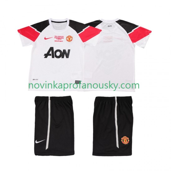 Manchester United Dres Champions League 2012 Retro Alternativní Fotbalové Dresy pro Děti 2011 Krátký rukáv