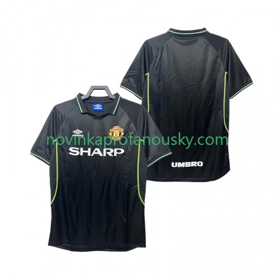 Manchester United Dres Retro Alternativní Fotbalové Dresy pro Muže 1998 1999 Krátký rukáv