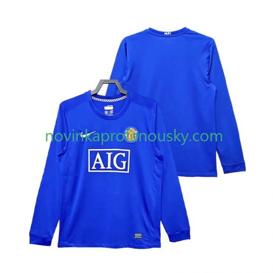 Manchester United Dres 2009 Retro Alternativní Fotbalové Dresy pro Muže 2008 Dlouhý rukáv