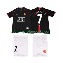 Manchester United Dres Ronaldo 7 2007 Retro Venkovní Fotbalové Dresy pro Děti 2008 Krátký rukáv
