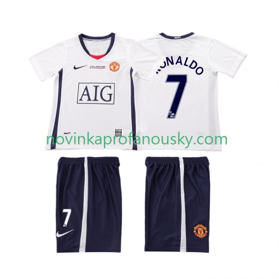 Manchester United Dres Ronaldo 7 Champions League 2009 Retro Venkovní Fotbalové Dresy pro Děti 2008 Krátký rukáv