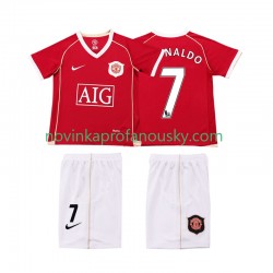 Manchester United Dres Ronaldo 7 2007 Retro Domácí Fotbalové Dresy pro Děti 2006 Krátký rukáv