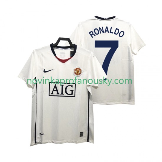 Manchester United Dres Ronaldo 7 Premier League 2009 Retro Venkovní Fotbalové Dresy pro Muže 2008 Krátký rukáv