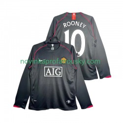 Manchester United Dres Rooney 10 2007 Retro Venkovní Fotbalové Dresy pro Muže 2008 Dlouhý rukáv