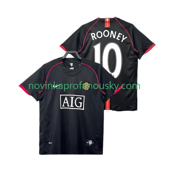 Manchester United Dres Rooney 10 2007 Retro Venkovní Fotbalové Dresy pro Muže 2008 Krátký rukáv