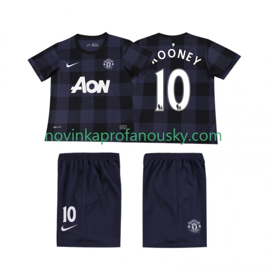 Manchester United Dres Rooney 10 2013 2014 Retro Venkovní Fotbalové Dresy pro Děti Krátký rukáv