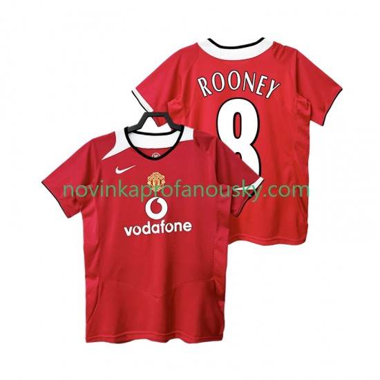 Manchester United Dres Rooney 8 2005 Retro Domácí Fotbalové Dresy pro Muže 2006 Krátký rukáv