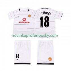 Manchester United Dres SCHOLES 18 2003 Retro Alternativní Fotbalové Dresy pro Děti 2006 Krátký rukáv